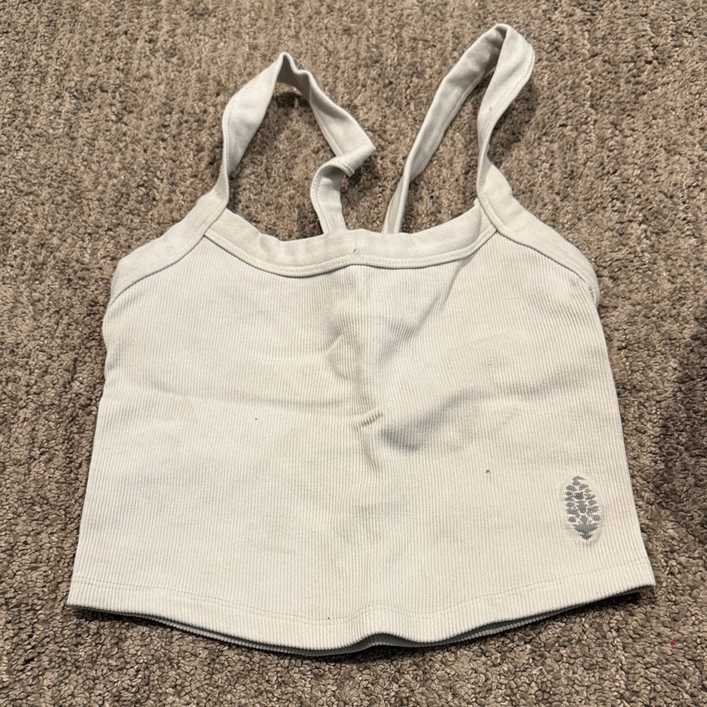 White Ribbed Tank Top